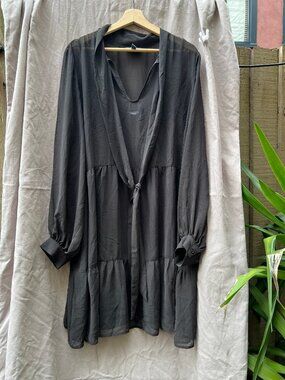 ModCloth, black flouncy dress